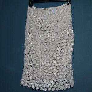 Charter Club White Crocheted Pencil skirt SP
